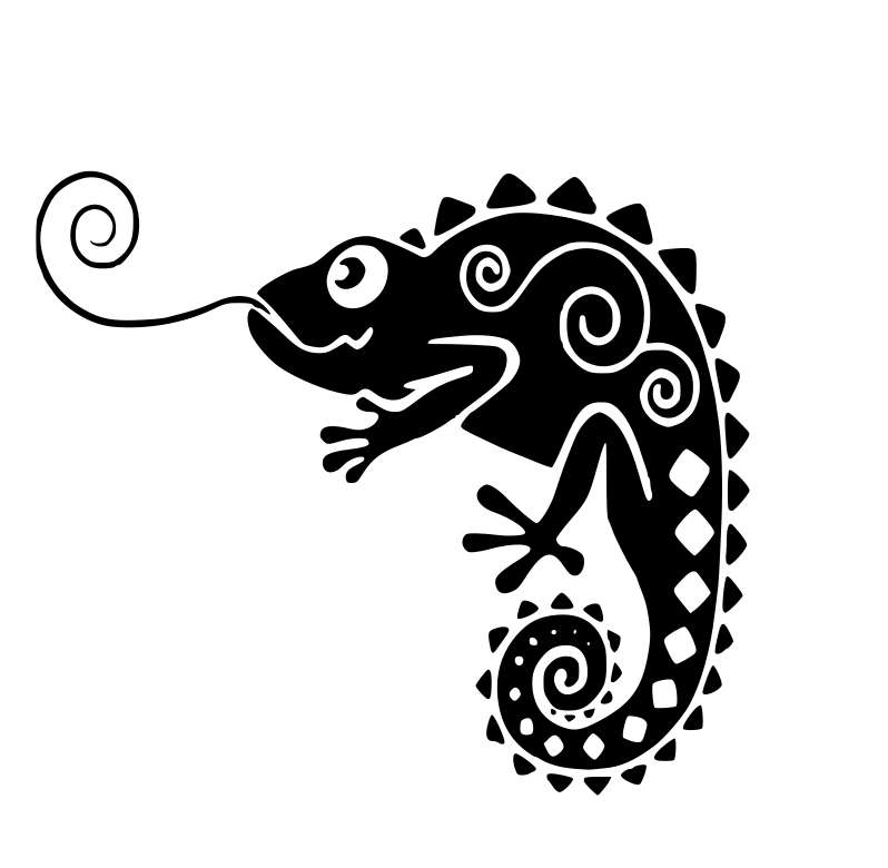 Vinyl Home Decor Wall Art - Chameleon - Black