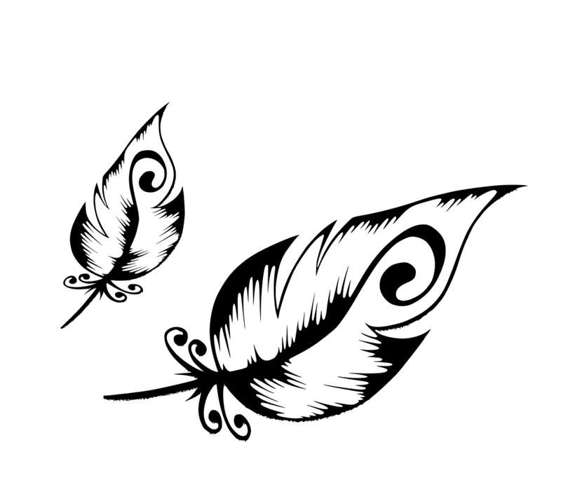 Vinyl Home Decor Wall Art - Feathers - Black