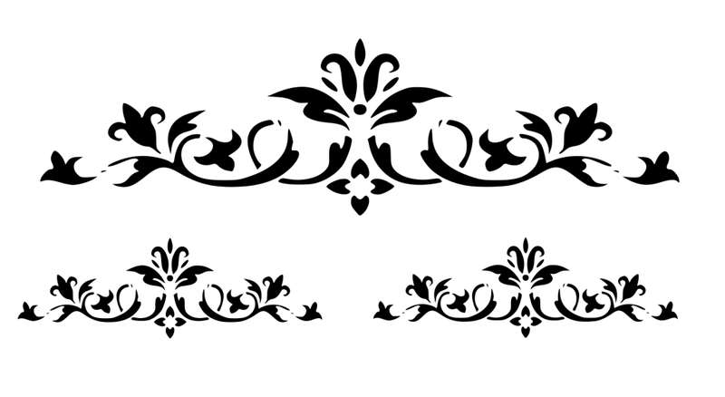 Vinyl Home Decor Wall Art - Royal Flourish - Black