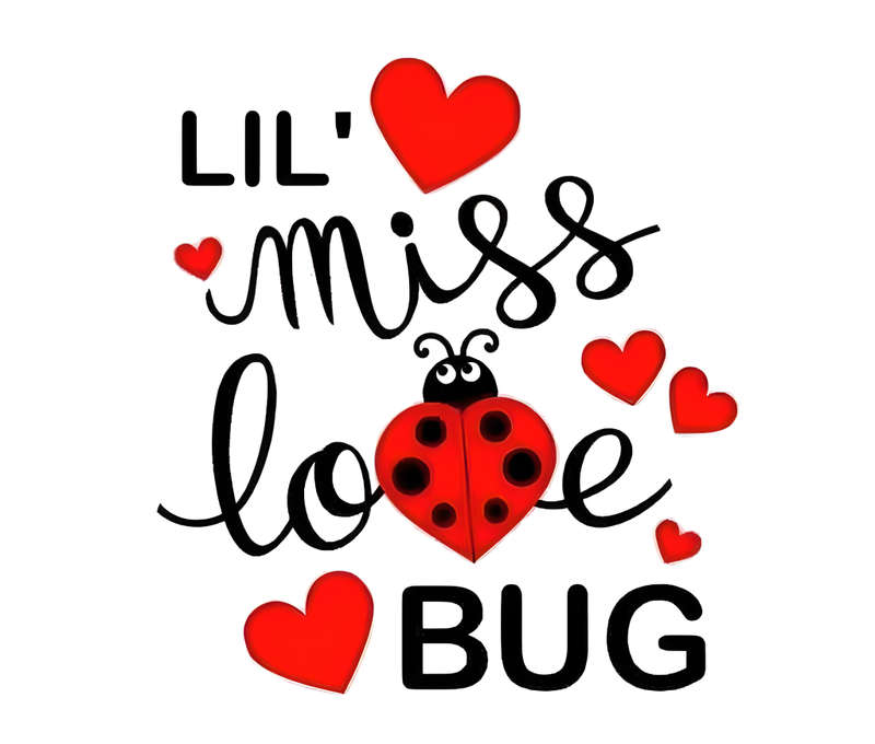 Vinyl Home Decor Wall Art - Little Miss Love Bug - Black
