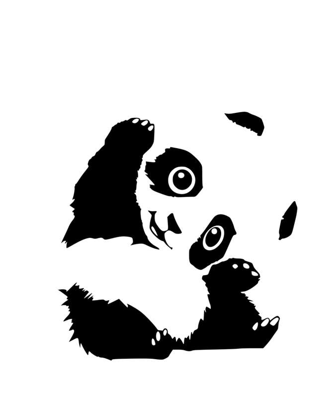 Vinyl Home Decor Wall Art - Panda - Black