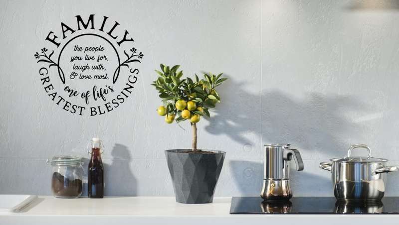 Family is the Greatest Blessings Sticker Black Vinyl Home Decor Wall Art