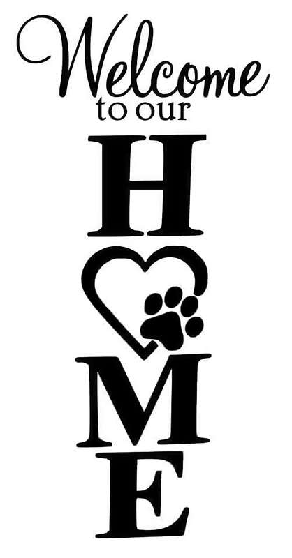 Welcome Home Sticker Black Vinyl Animals Wall Art