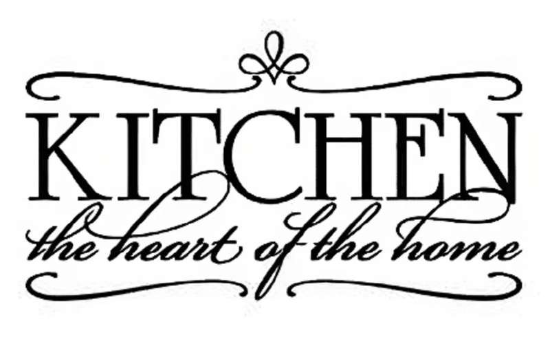 The kitchen is the heart of the home sticker Black Vinyl Home Decor Wall Art
