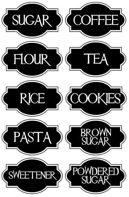 Kitchen Labels for Containers - Set of 10