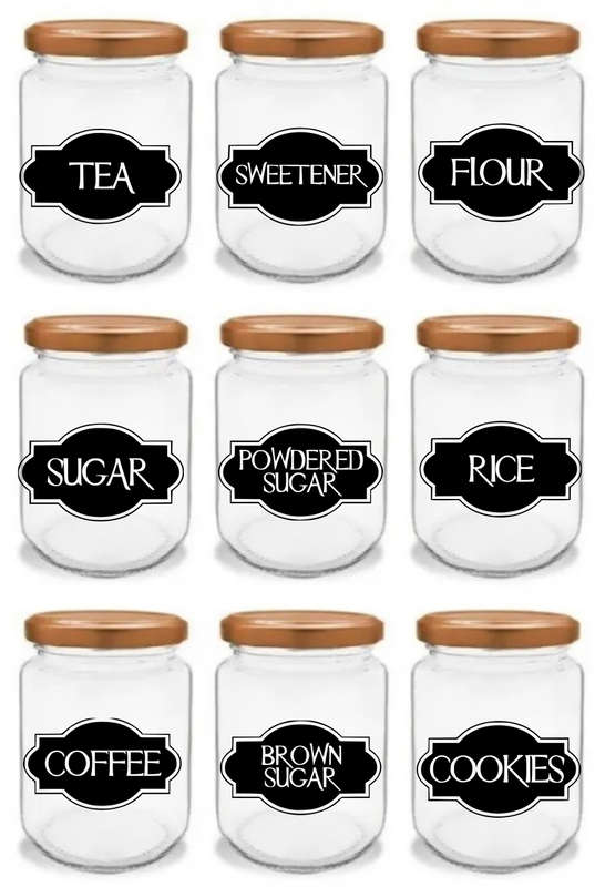 Kitchen Labels for Containers - Set of 10