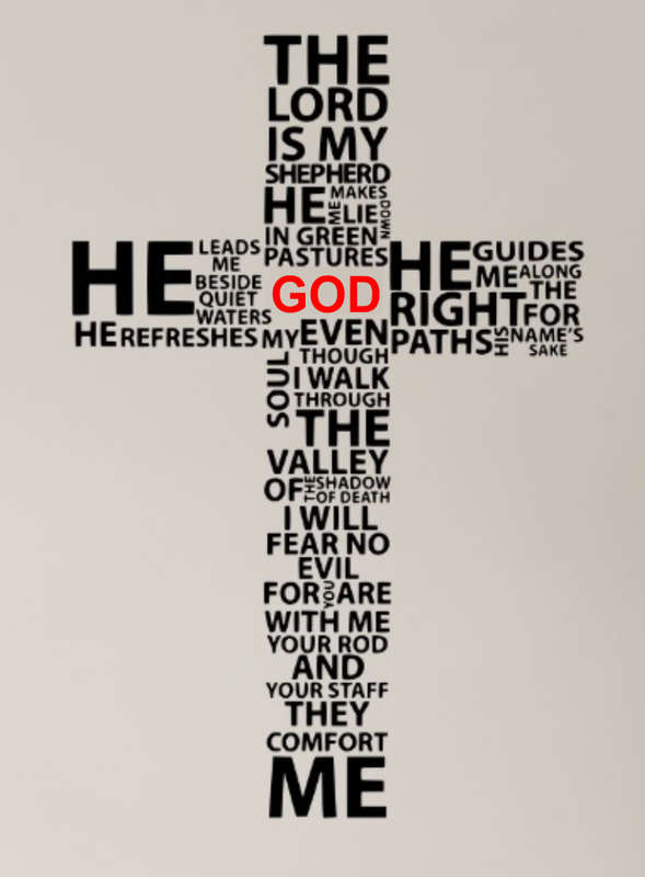 Lord is My Shepherd Sticker Black Vinyl Religious Wall Art