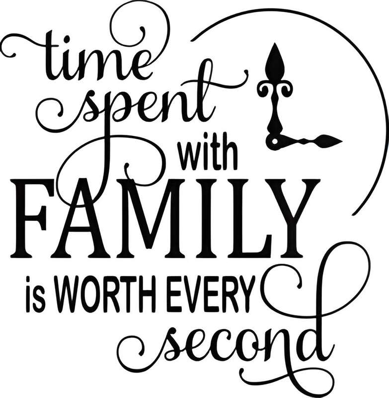 Time spent with family sticker Black Vinyl Home Decor Wall Art