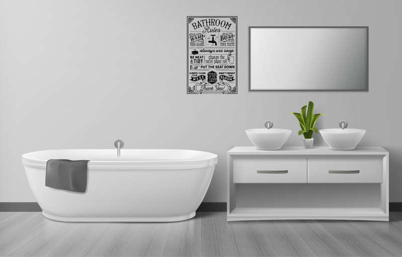 Bathroom Rules Vinyl Wall Decor