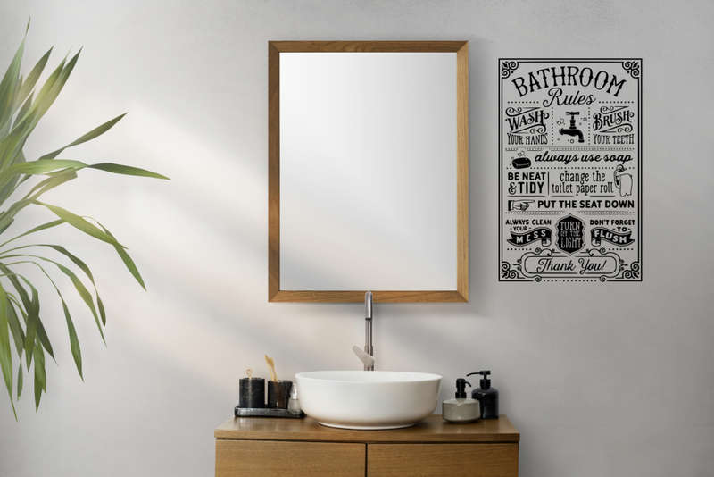 Bathroom Rules Vinyl Wall Decor