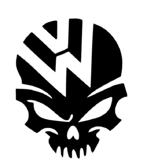 VW Big skull sticker - Black