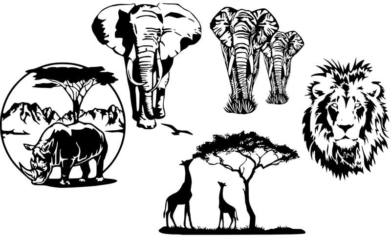 Decorative Sticker Mix Set -African Animals