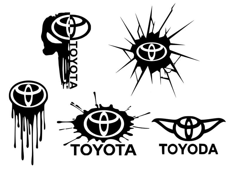 Decorative Sticker Mix Set -Toyota - Black