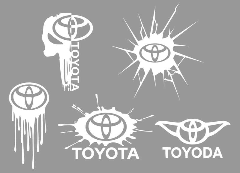 Decorative Sticker Mix Set -Toyota - White