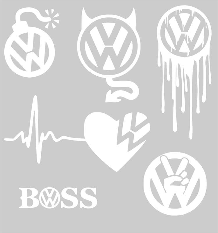 Decorative Sticker Mix Set -VW set1 - White
