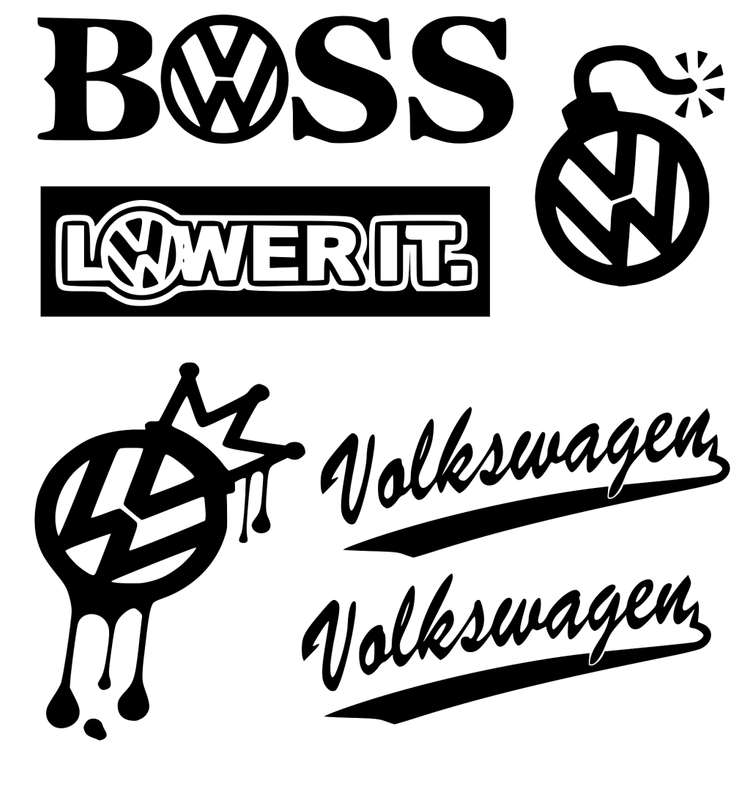 Decorative Sticker Mix Set -VW set2 - Black