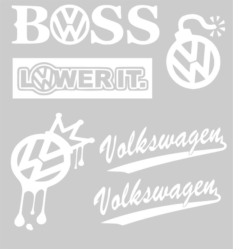 Decorative Sticker Mix Set -VW set2 - White