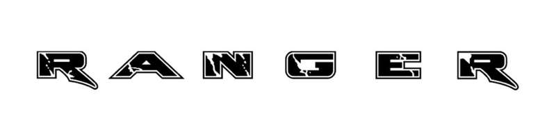Decorative tailgate sticker set compatible with any Ford Ranger - Black