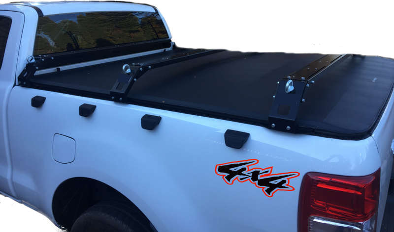Decorative tailgate sticker set compatible with any Ford Ranger - Black, Orange