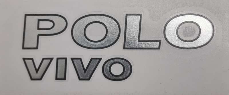 VW Polo Vivo - Compatible Tailgate Sticker - Silver and Black