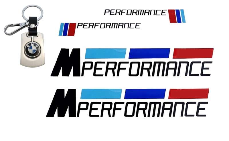 BMW styling: Metal keychain with x 4 M-Performace stickers