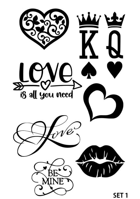 Love sticker sets made from vinyl - set 1