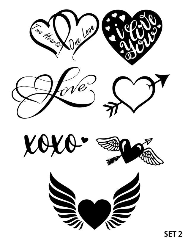Love sticker sets made from vinyl - set 2