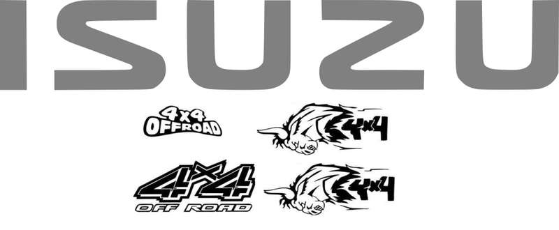 Tailgate Sticker Compatible with Isuzu with mix sticker set - Grey