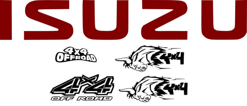 Tailgate Sticker Compatible with Isuzu with mix sticker set - Red