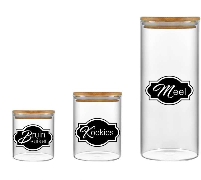 Kitchen Labels for Containers - Set of 10 Afrikaans