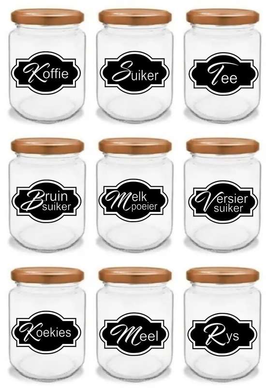 Kitchen Labels for Containers - Set of 10 Afrikaans