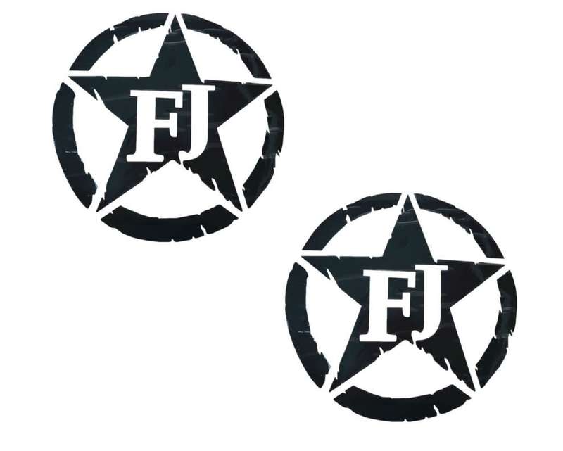 2 Decal Stickers Vinyl For SUV Bakkies Jeep FJ Cruiser - Star Circle- 32cm - FJ