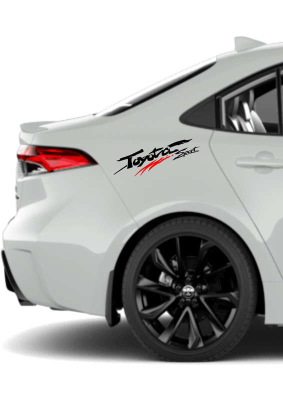 Styling set compatible Toyota: sport, mirror stickers and Metal keychain