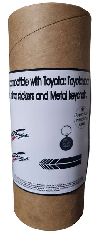 Styling set compatible Toyota: sport, mirror stickers and Metal keychain