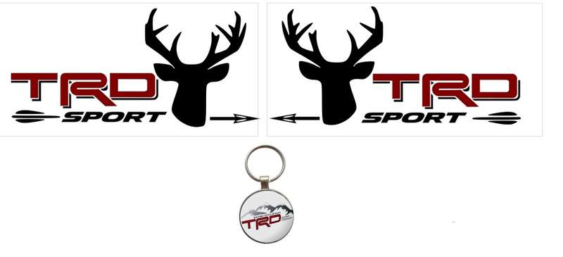 TRD styling set compatible with Toyota: TRD deer stickers with keychain
