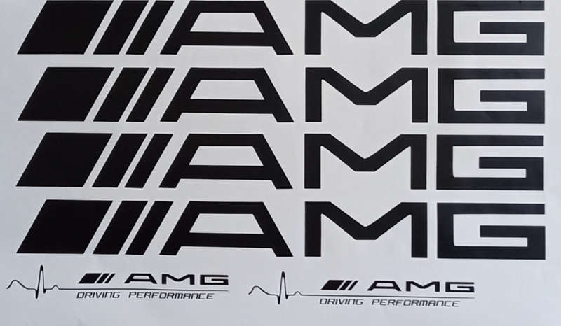 Styling set compatible Mercedes-Benz, AMG Door Sticker and Metal Keychain