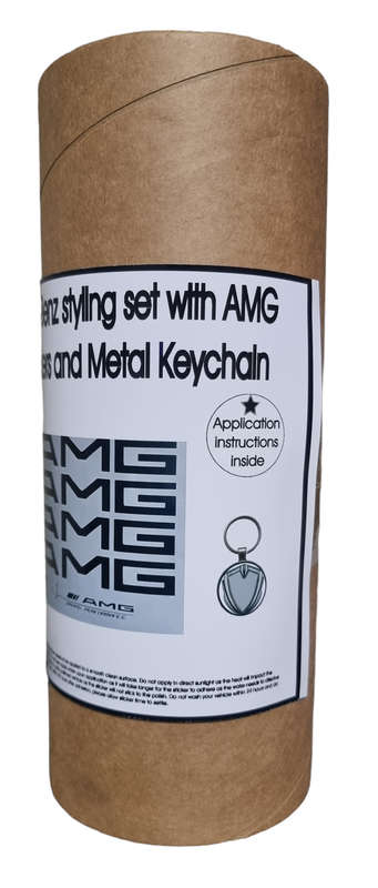 Styling set compatible Mercedes-Benz, AMG Door Sticker and Metal Keychain