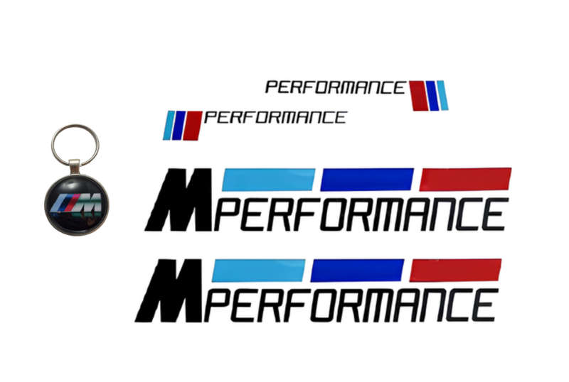 Styling set compatible BMW: Metal keychain with x 4 M-Performance stickers