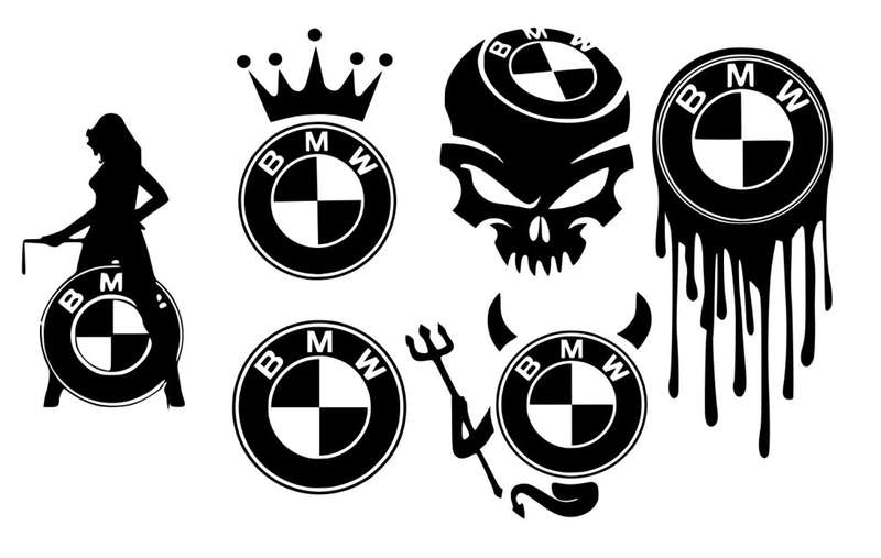 Decorative Sticker Mix Set 2- BMW With a Metal Keychain