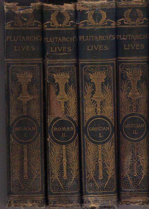 Plutarch's Lives, Circa 1900, 4 volumes, Roman & Grecian