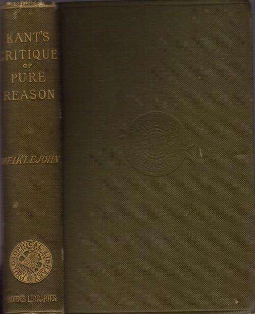 *1924*  KANT'S CRITIQUE OF PURE REASON