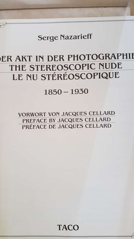 STEREO AKTE * NUDES * NUS. 1850 - 1930. Serge Nazarieff. Includes 3D Glasses.