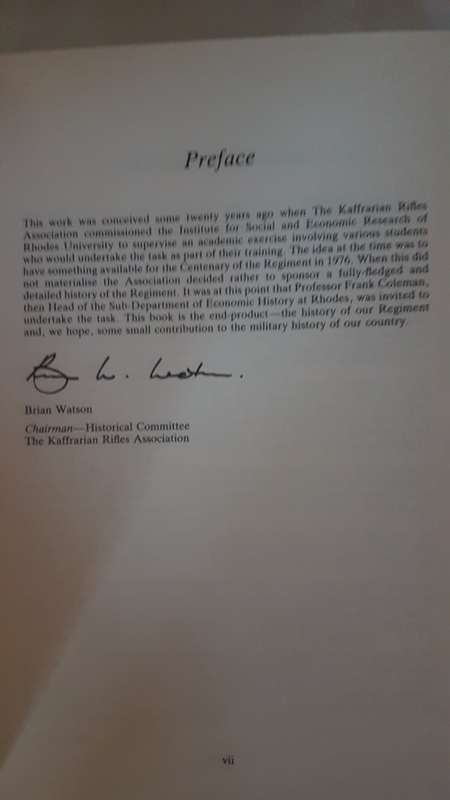 Limited 60/100 signed Edition. THE KAFFRARIAN RIFLES."Nunc Animis"