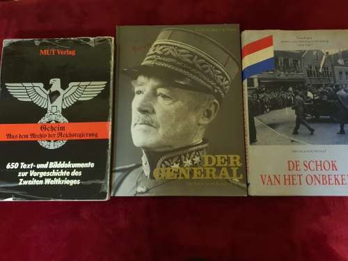 3 x large books concerning WWII - Some signed, others inscribed.