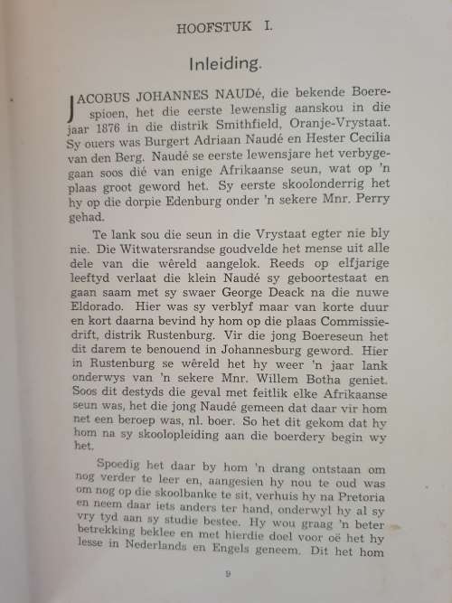** 1940 ** IN DOODSGEVAAR, DIE OORLOGSERVARINGS VAN KAPT. J.J. NAUDE