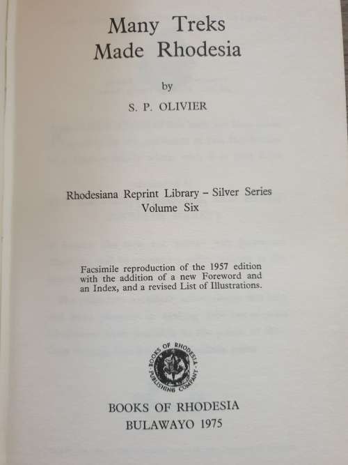 Rhodesiana Reprint Series x 3 Books