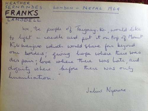 ** Rare** Inscribed by Julius Nyerere / Nawang Tenzing Jangpo and Hugh Merrick