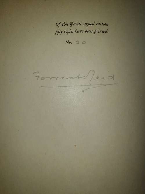 Ltd 1st Ed 20/50, Signed + Personal Letter. APOSTATE by FORREST REID