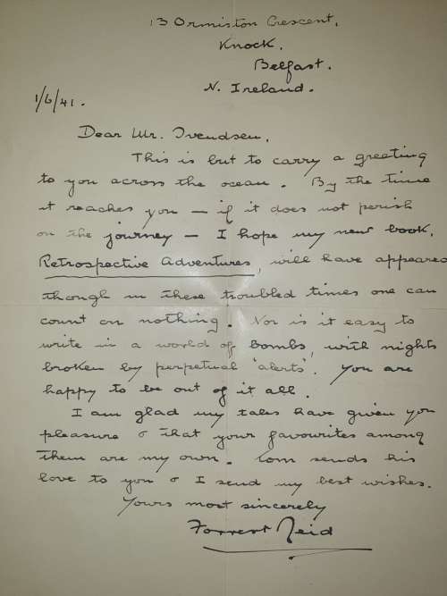Ltd 1st Ed 20/50, Signed + Personal Letter. APOSTATE by FORREST REID