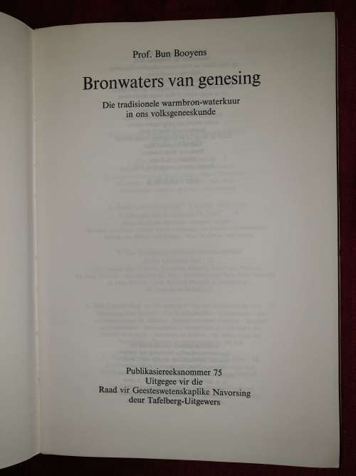 BRONWATERS VAN GENESING - Prof. Bun Booyens